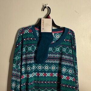 Joyland Teal and Pink Fleece Pajama Set